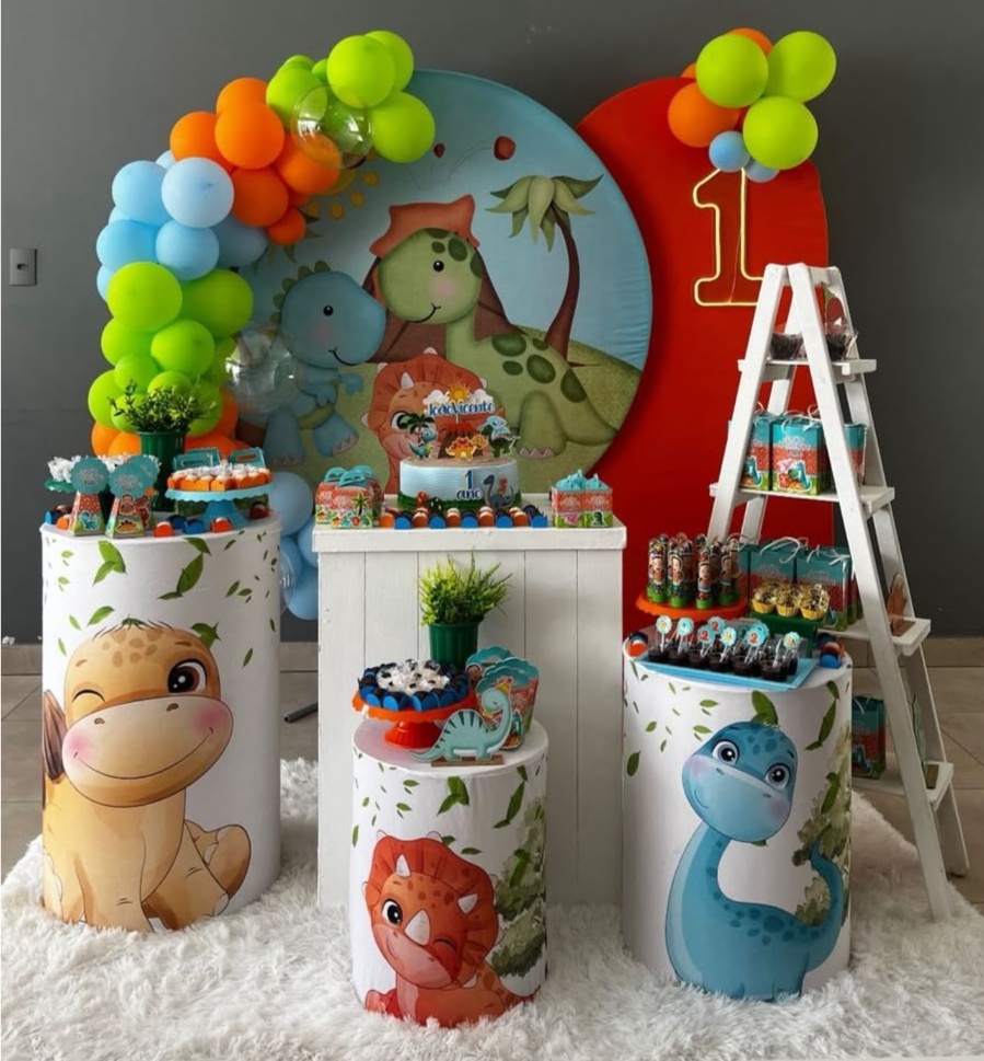 Kit Gg Dinossauro Baby Com Balão - labeladecor
