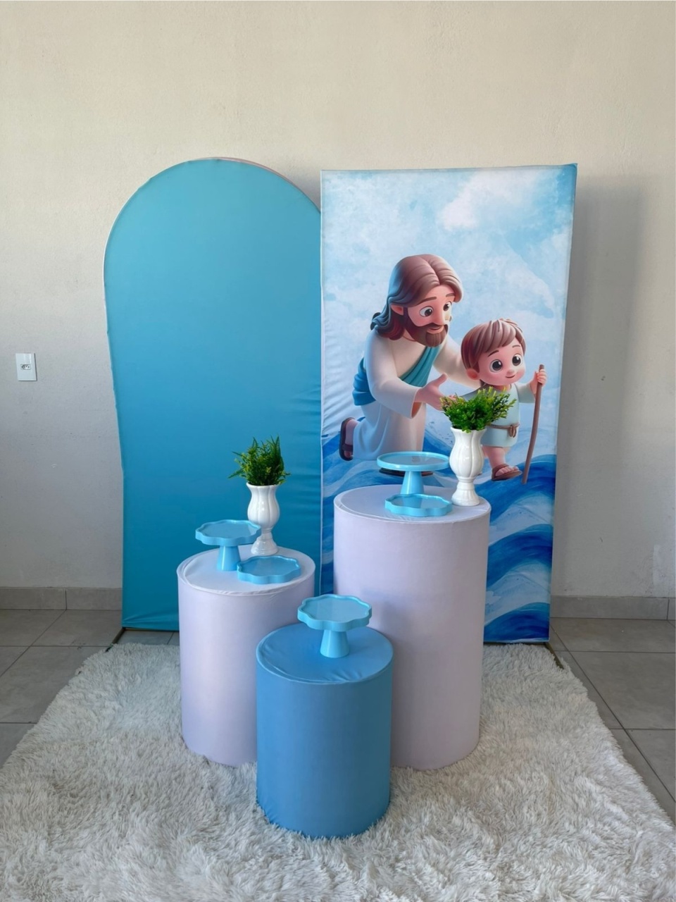 Kit G Jesus Azul Com Balão - labeladecor