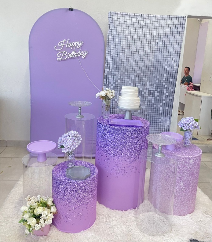 Kit Gg Lilás Happy Com Balão - labeladecor