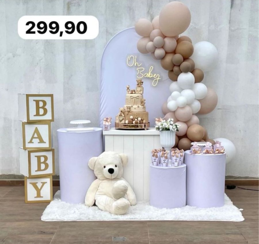 Kit G Cha de Bb Branco  - labeladecor