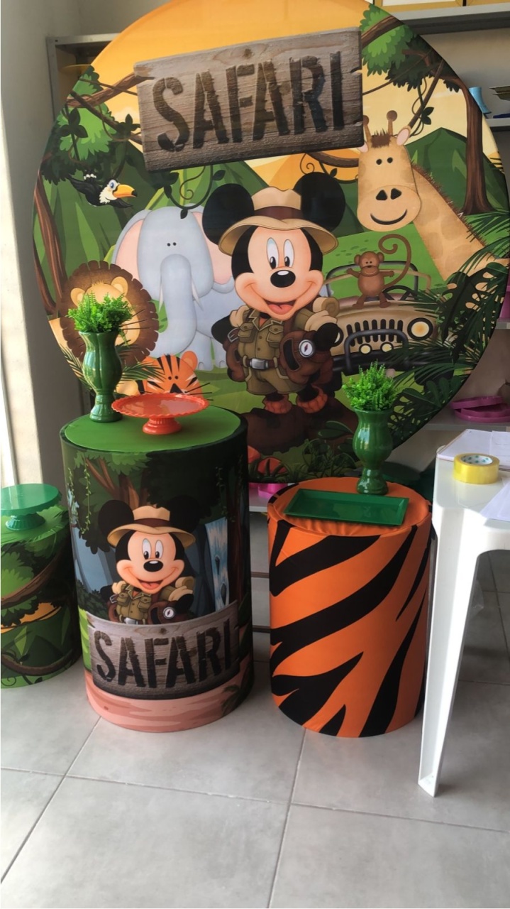 Kit P Mickey Safari Com Balão - labeladecor