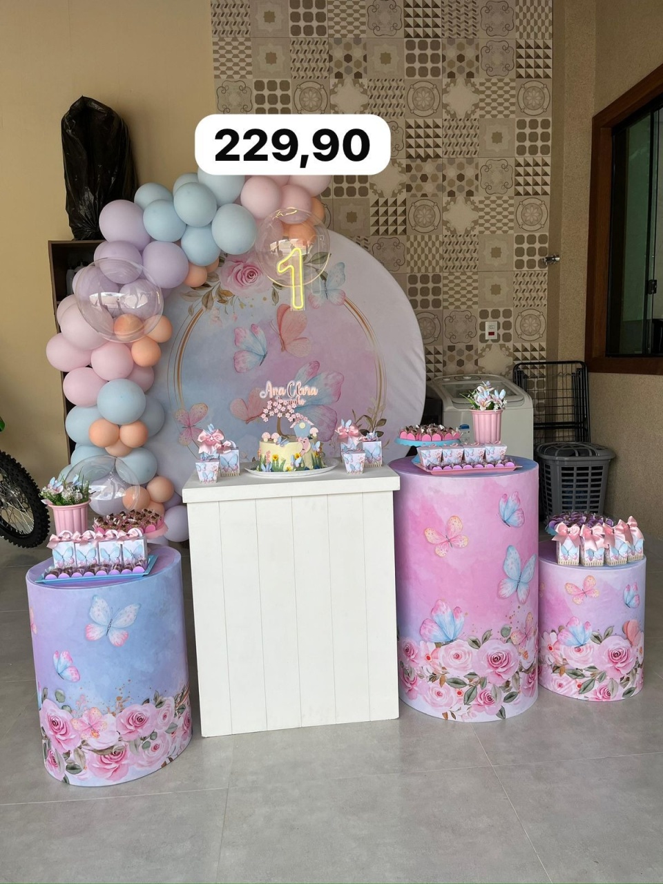 Kit M Borboleta Com Balão - labeladecor