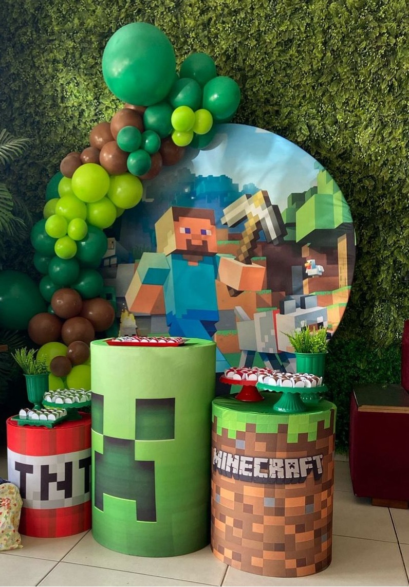 Kit P Com Balão Minecraft - labeladecor