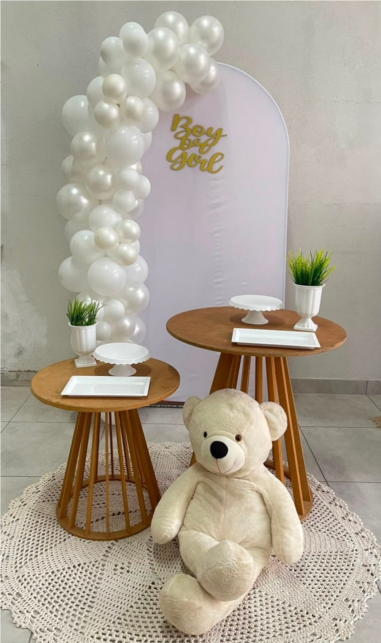 Kit M Cha Revelação Branco Perola - labeladecor