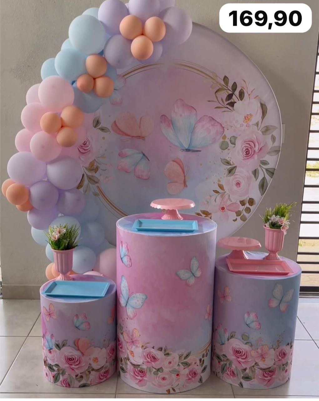 Kit P Borboleta Com Balão - labeladecor