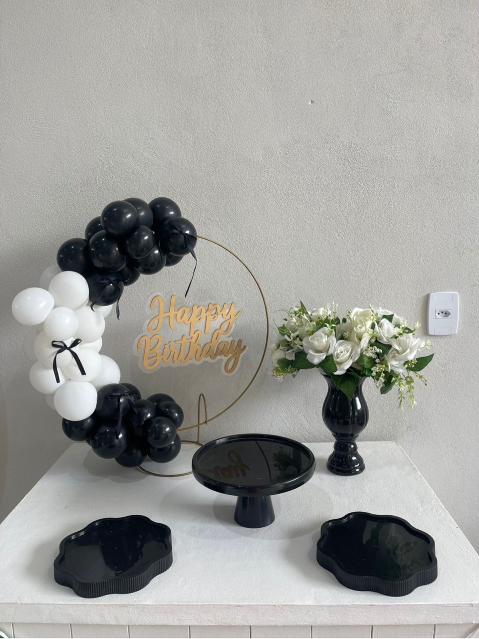 Kit Mesa Happy Preto - labeladecor