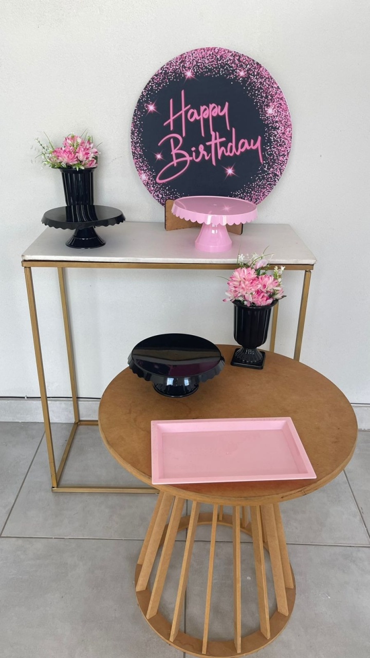 Kit Mesa Hapy  Preto - labeladecor