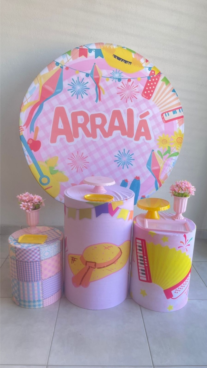 Kit P Arraia Rosa Com Balão - labeladecor