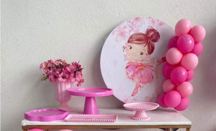 Kit Mesa Mesa Bailarina Com Balão - labeladecor