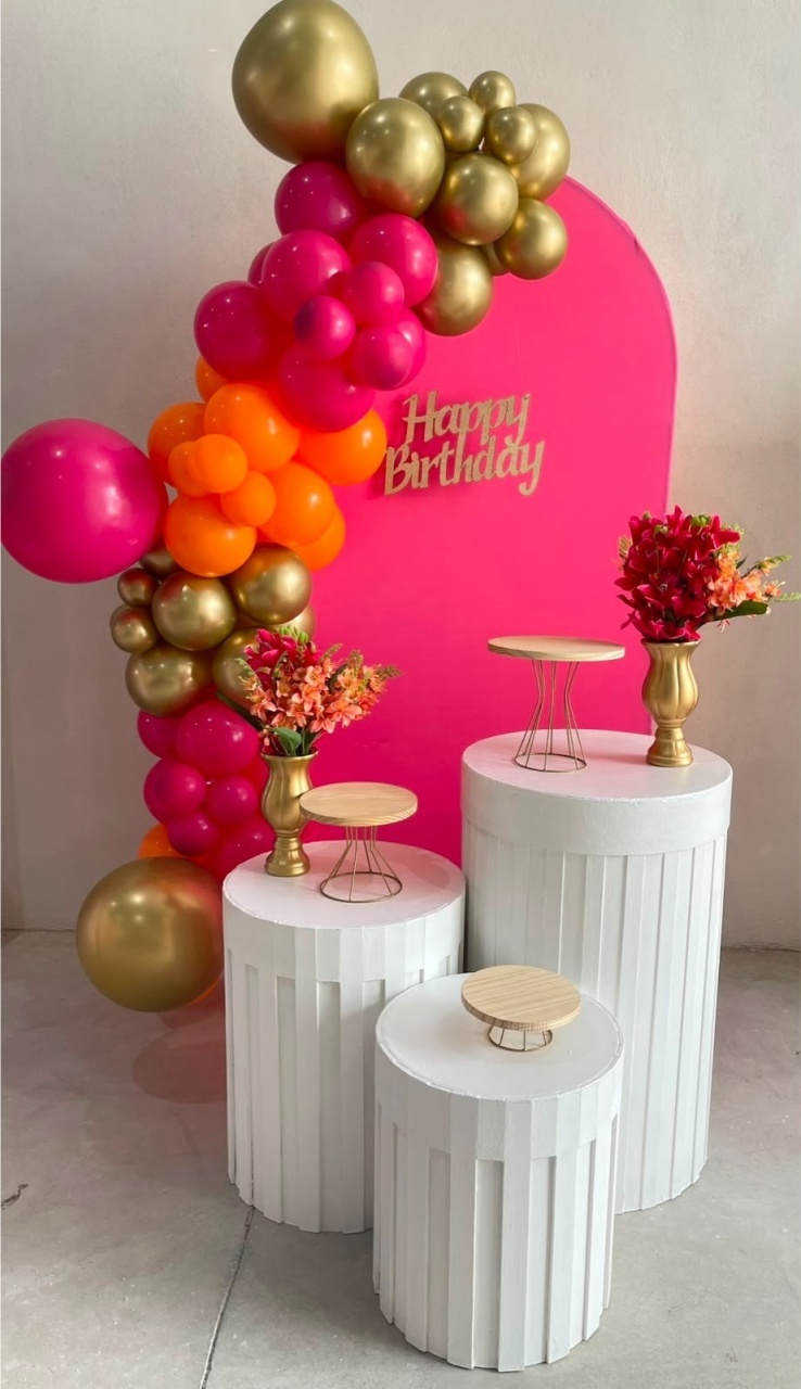 Kit P Romano Rosa Com Balão 01 - labeladecor