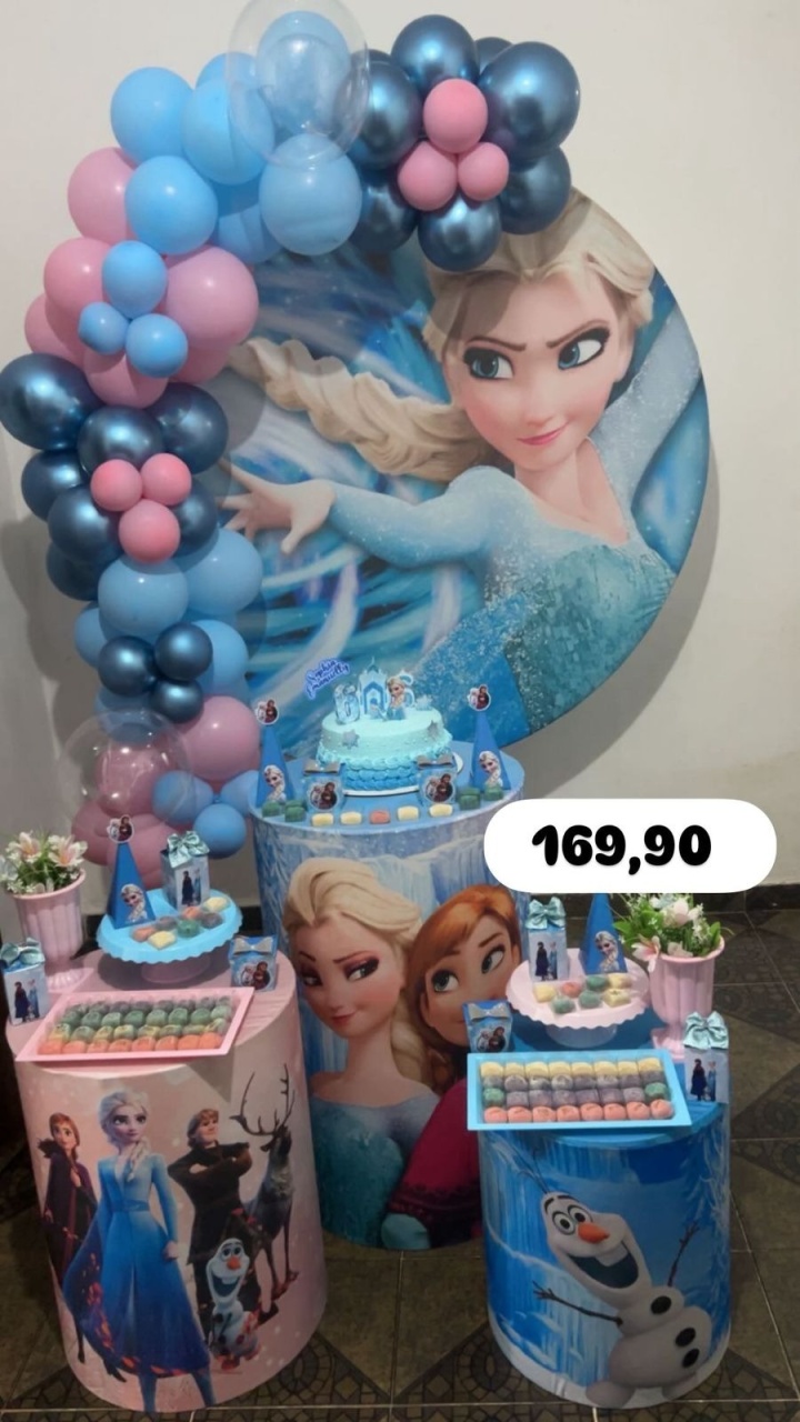 Kit P Frozen Com Balão - labeladecor