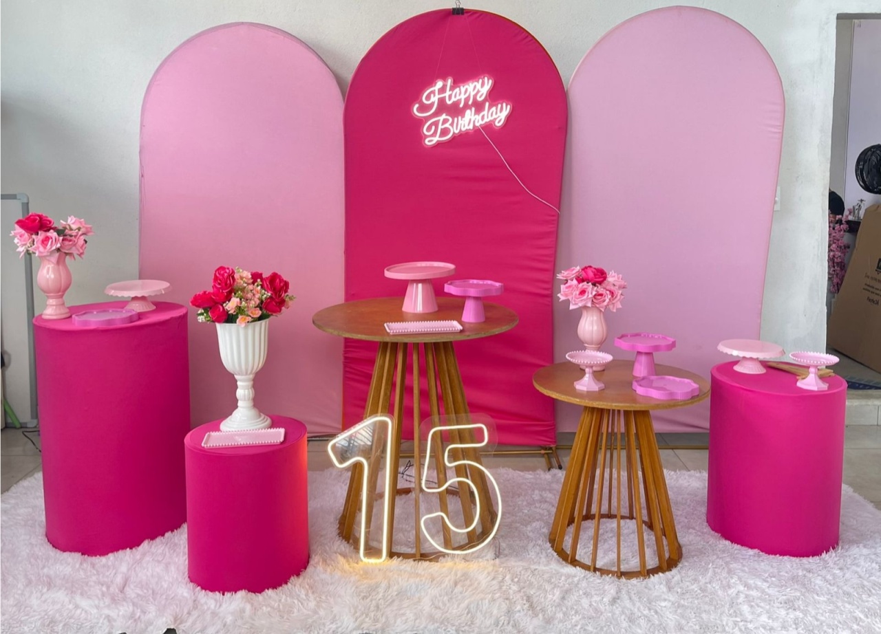 Kit G1 Rosa Com Balão  - labeladecor
