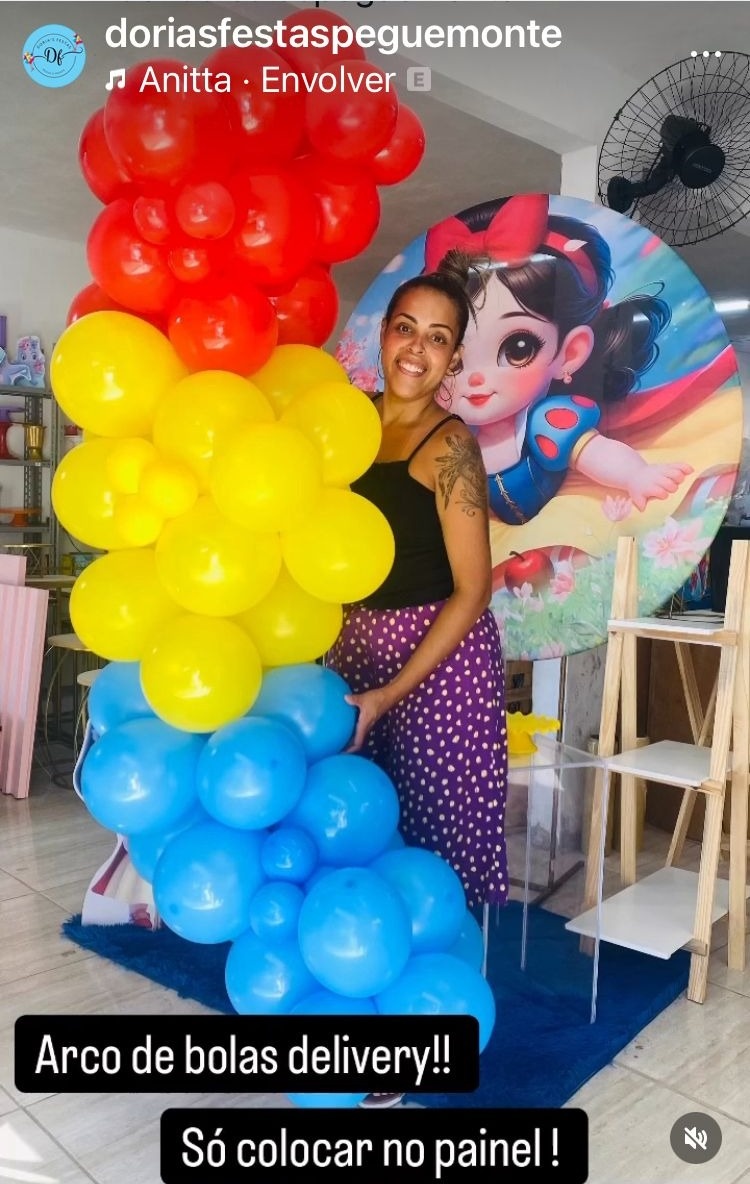 Arco de Bolas Tradicional Cor A Cor ( Para Painel Redondo) Aproximadamente 1.5 M - @doriasfestaspeguemonte