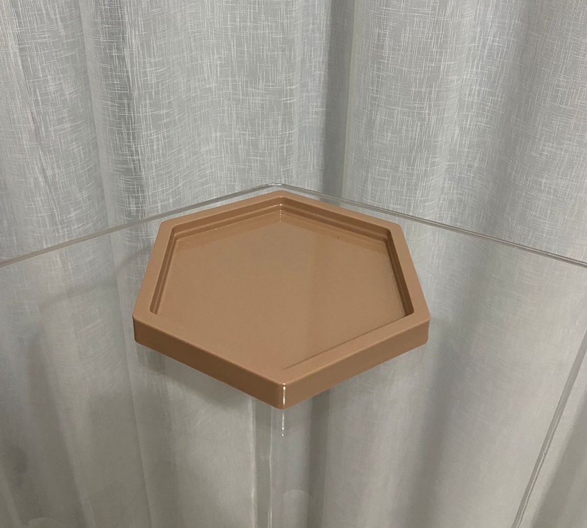 Bandeja Sextavada Bege - Balões decor