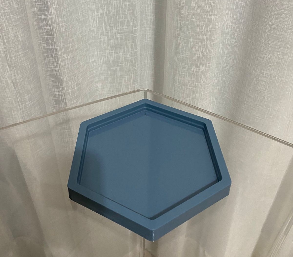 Bandeja Sextavada Azul Retro  - Balões decor