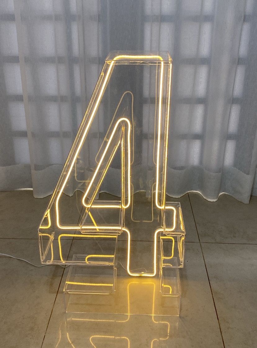 Número 4 de Acrílico  - Balões decor