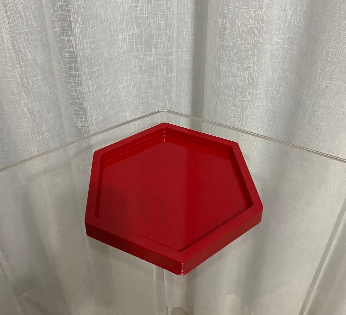 Bandeja Sextavada Vermelha - Balões decor