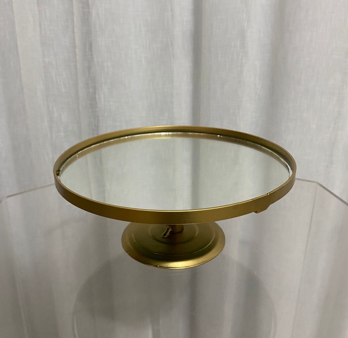 Bandeja Espelhada Baixa Dourada - Balões decor