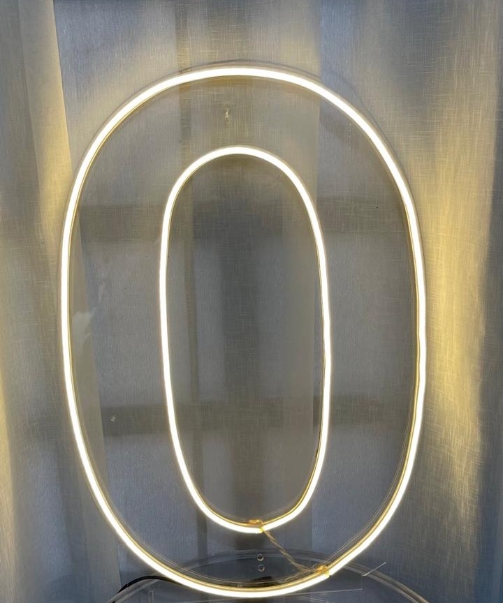 Led Número 0 Grande Quente - Balões decor