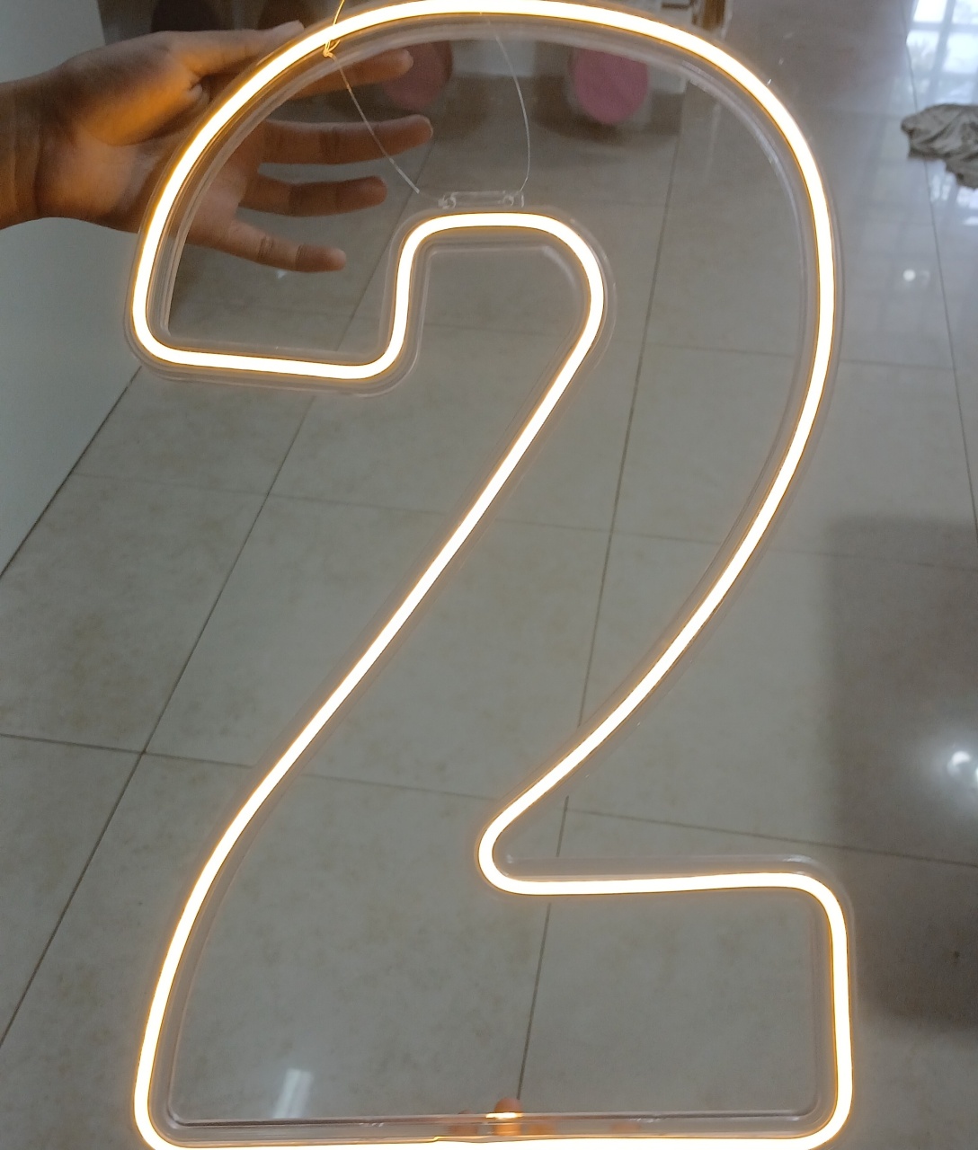 Led Número 2 Grande Quente - Balões decor