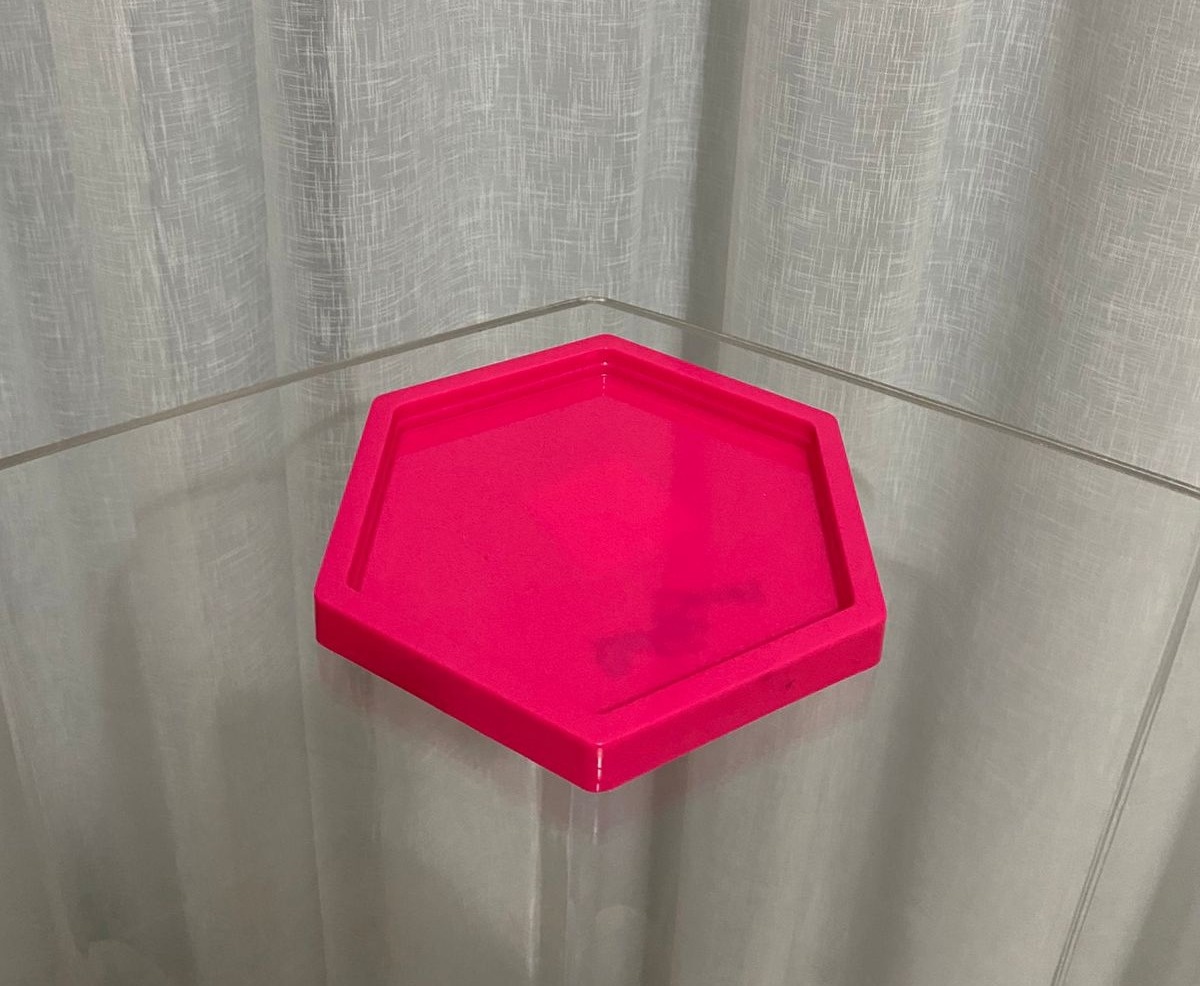 Bandeja Sextavada Pink - Balões decor