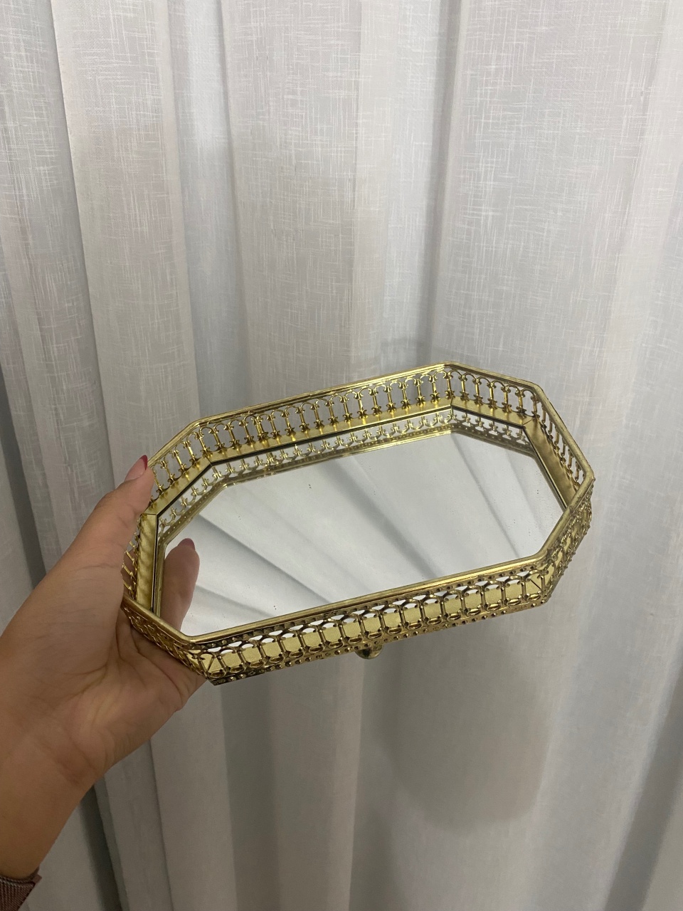 Bandeja Com Borda Dourada Espelhada - Balões decor