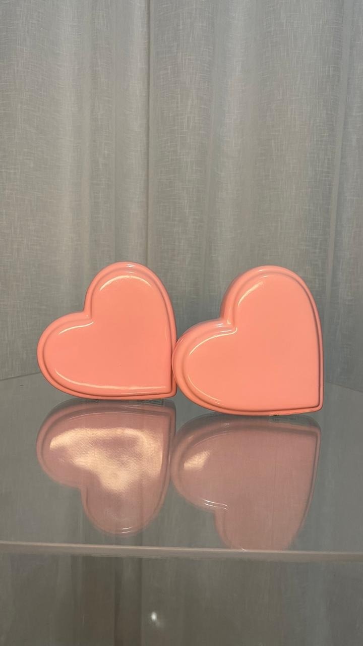 Coração Rosa Claro de Cerâmica - Balões decor