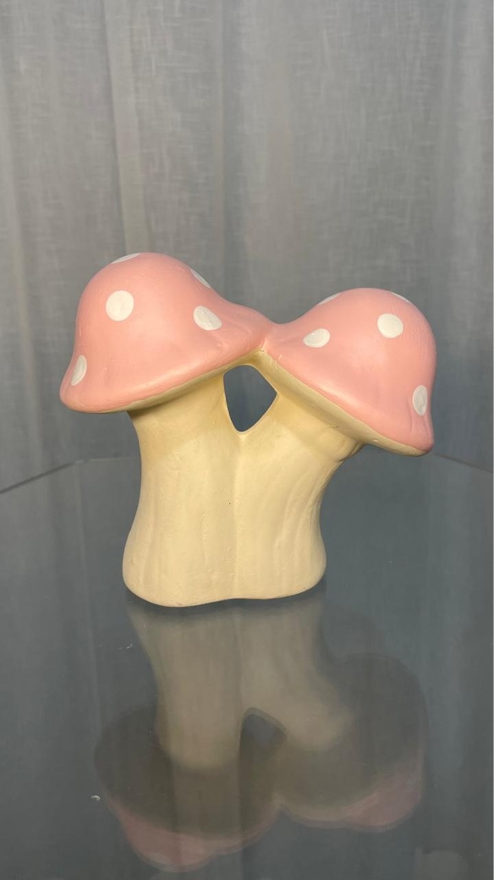 Cogumelo Rosa de Cerâmica - Balões decor
