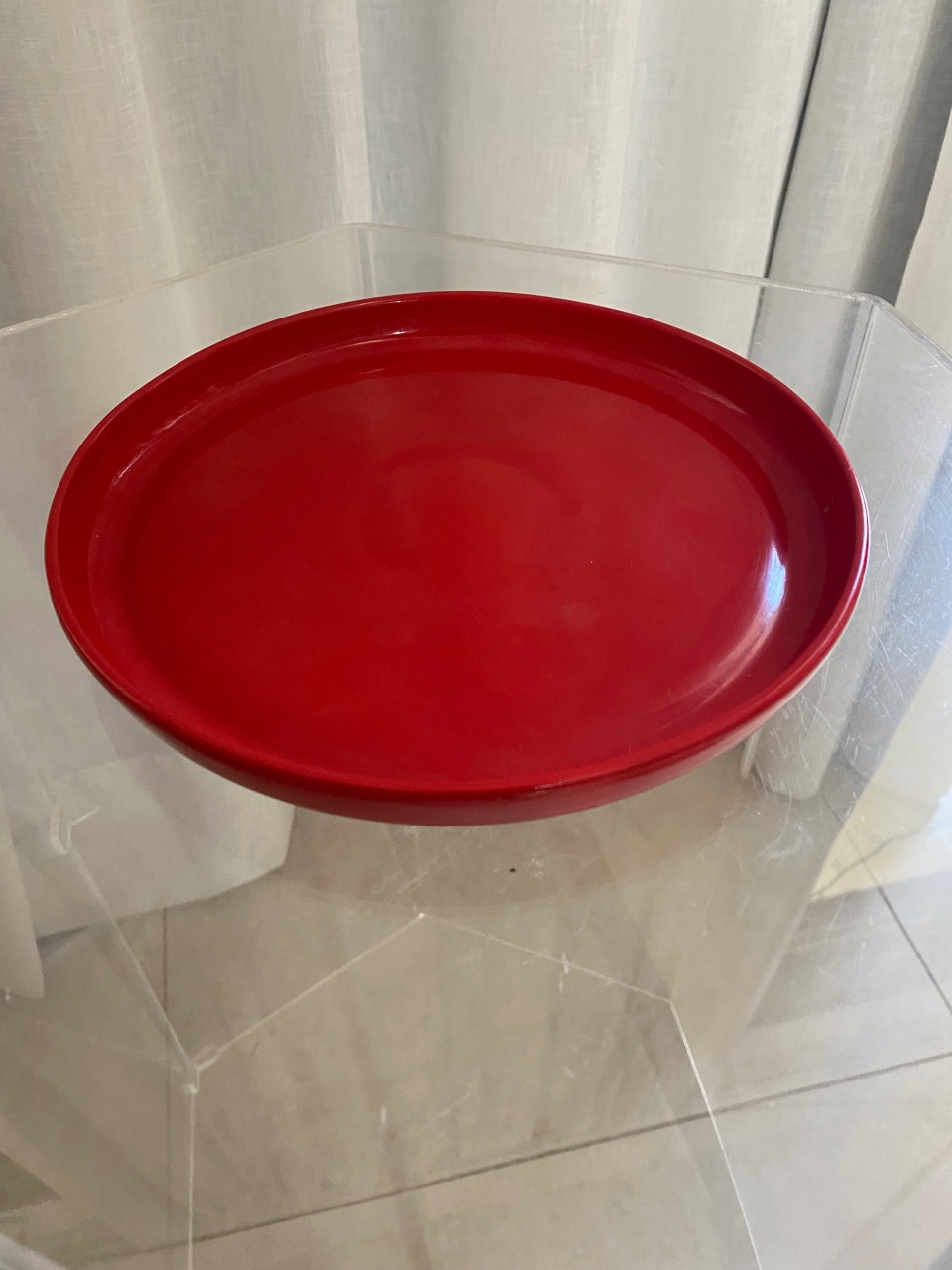 Bandeja Redonda Baixa Vermelha  - Balões decor