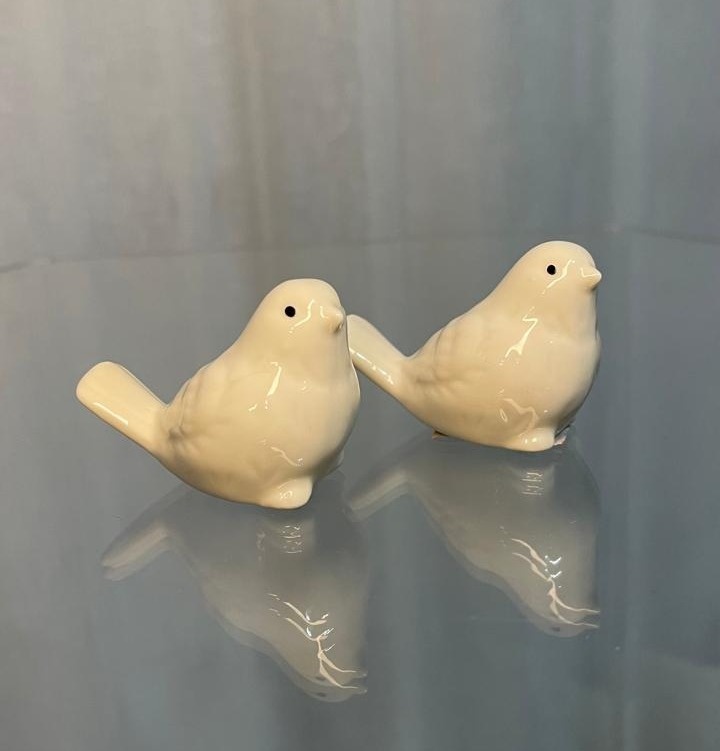 Pássaros Brancos de Cerâmica - Balões decor