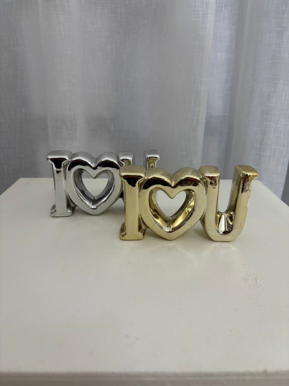 Iou Prata E Dourado de Cerâmica - Balões decor