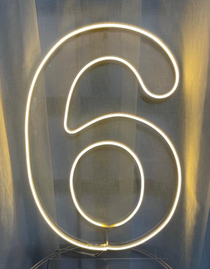 Led Número 6 Grande Quente - Balões decor