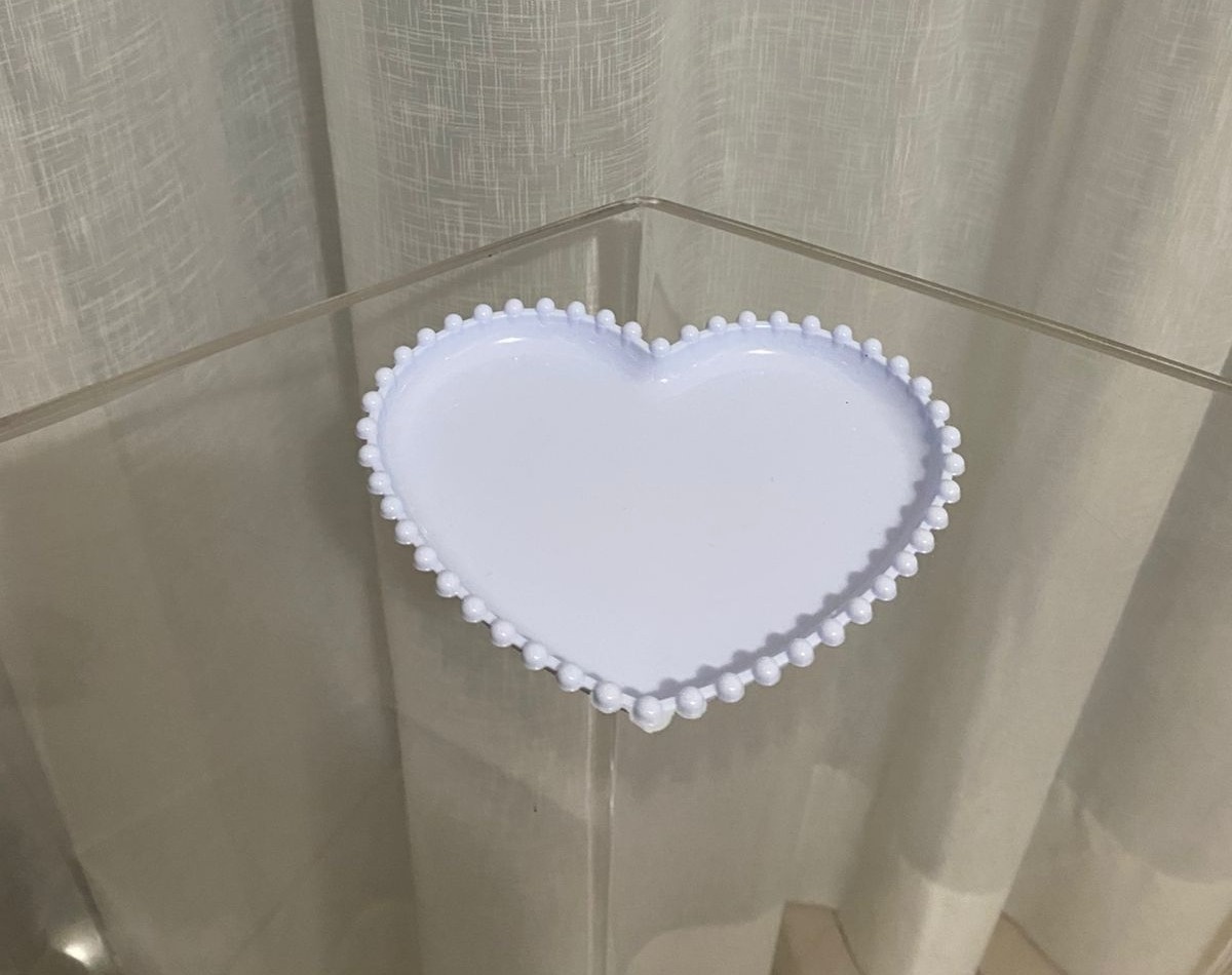 Bandeja Coração Branco - Balões decor