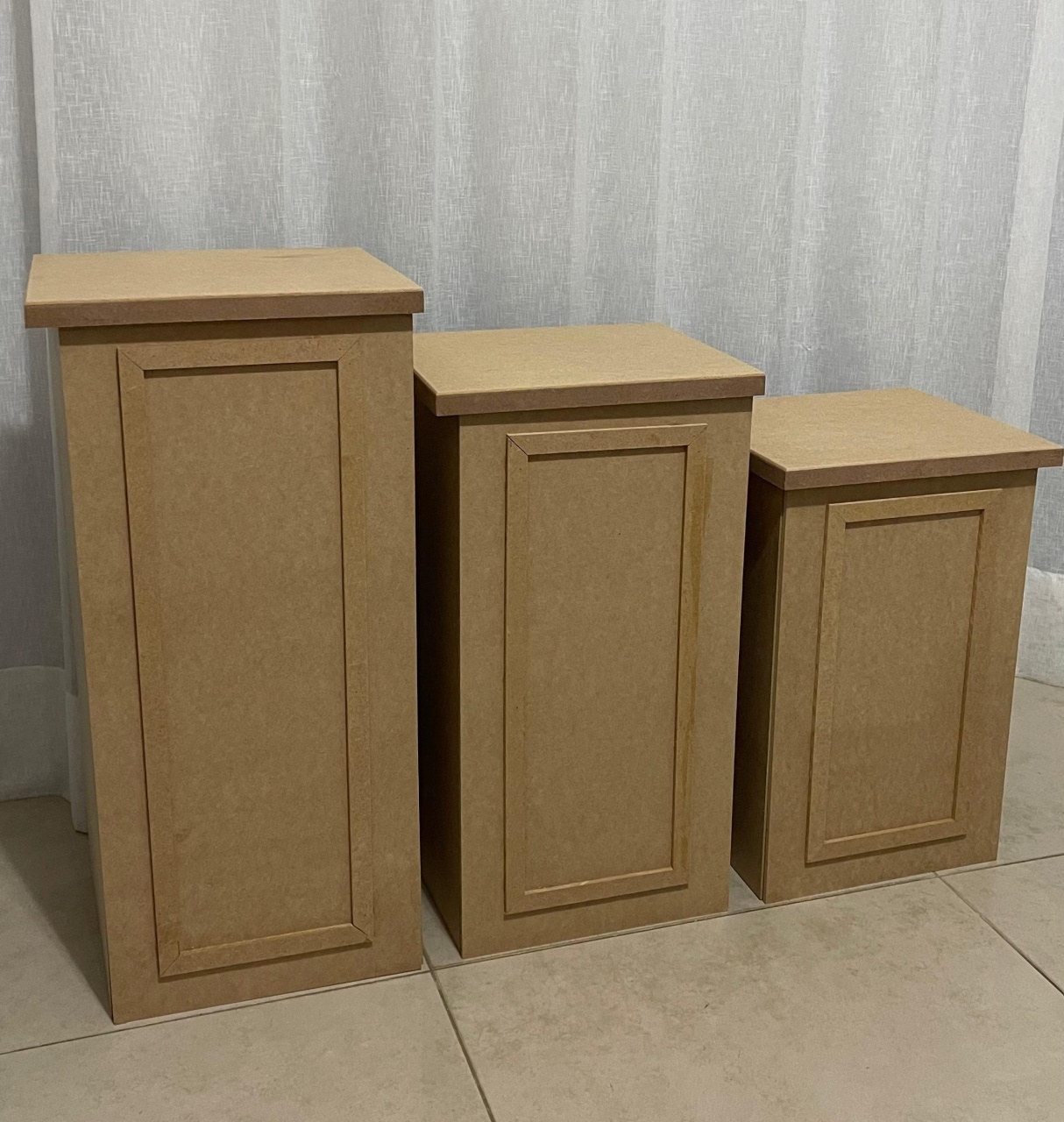 Trio de Mesa Dobrável de Madeira - Balões decor