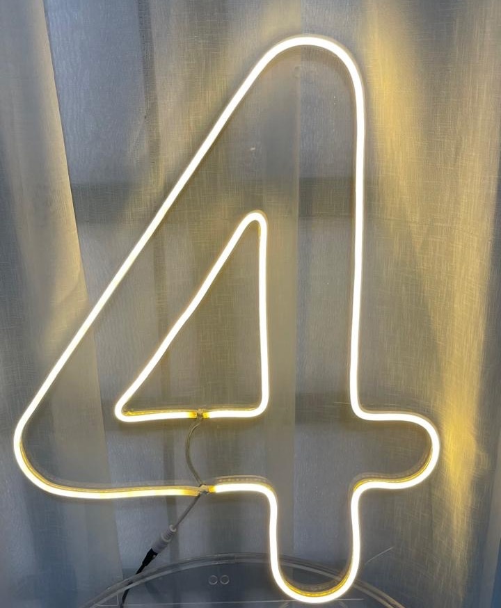 Led Número 4 Grande Quente - Balões decor