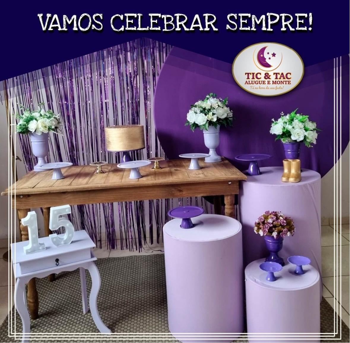 Composiçao 15 Anos Lilas  - PEGUE E MONTE CLOTILDE ALBA