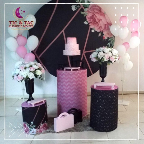 Composiçao Preto Com Rosa - PEGUE E MONTE CLOTILDE ALBA