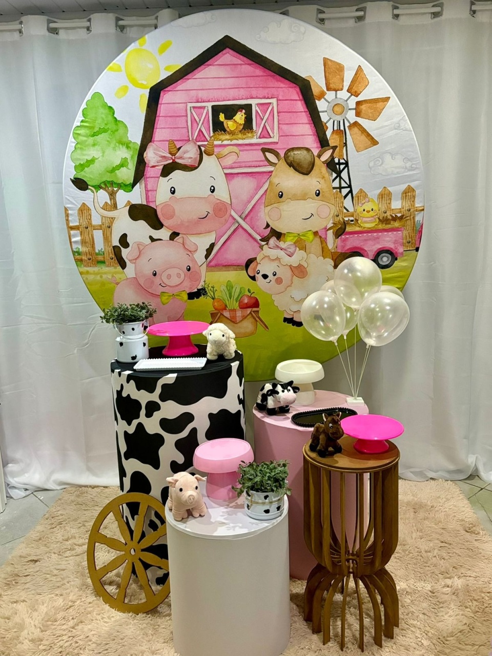 Kit - Fazendinha Rosa  - Boutique da Festa 