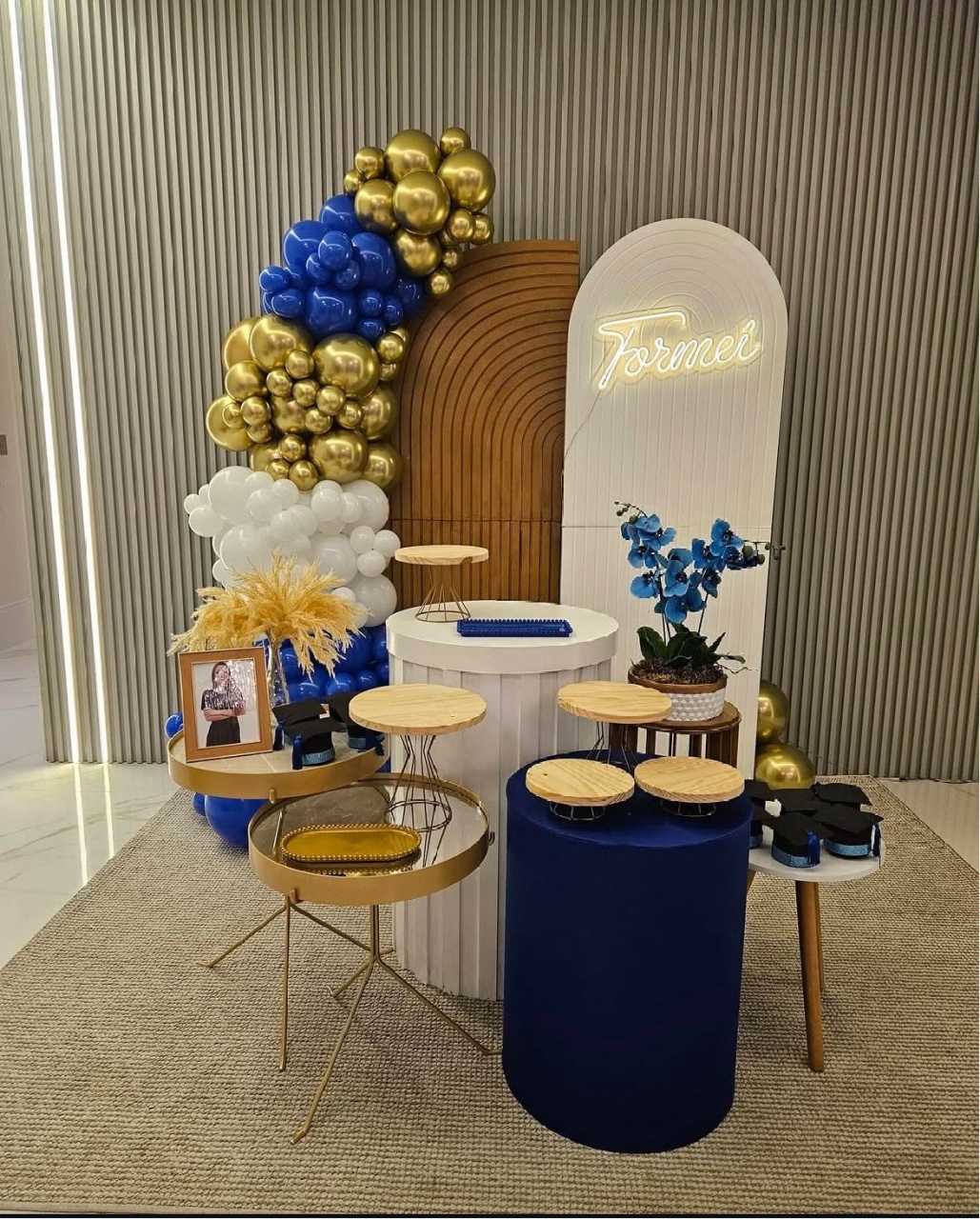 Kit - Branco Azul  - Boutique da Festa 