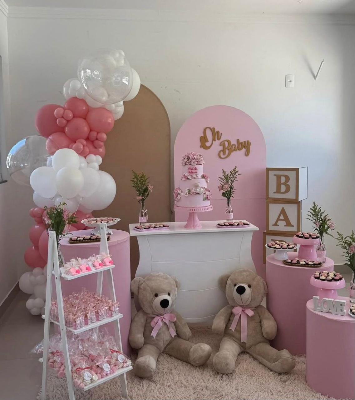 Kit - Urso Rosa  - Boutique da Festa 