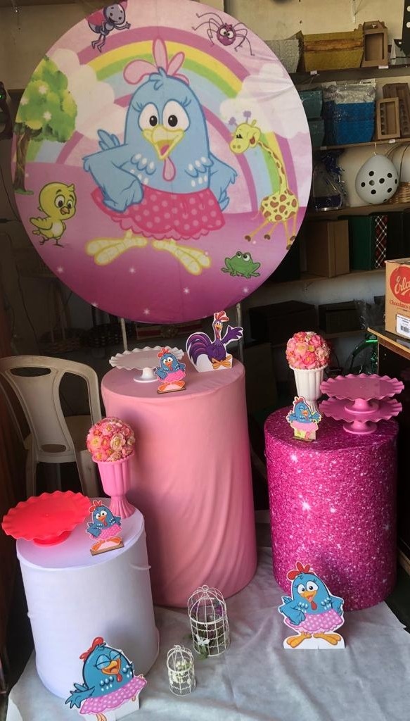 Kit Pegue E Monte Galinha Pintadinha Rosa - Dadule decor