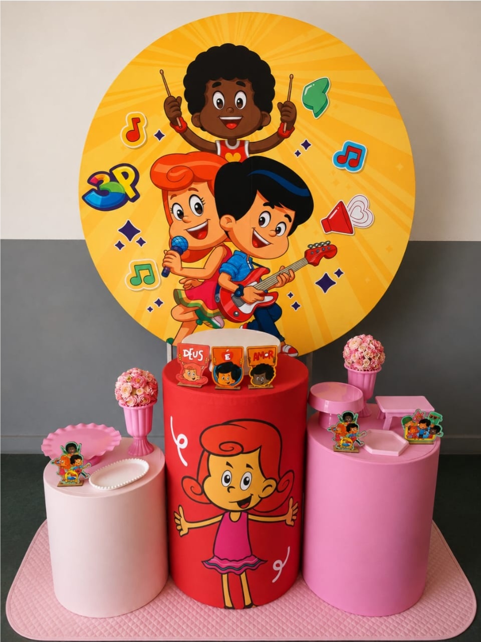 Kit Pegue E Monte Três Palavrinhas Rosa - Dadule decor
