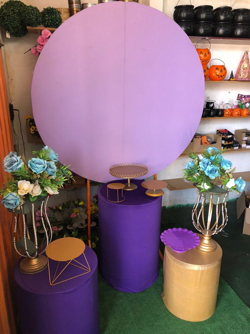 Kit Pegue E Monte Painel Redondo Lilas - Dadule decor
