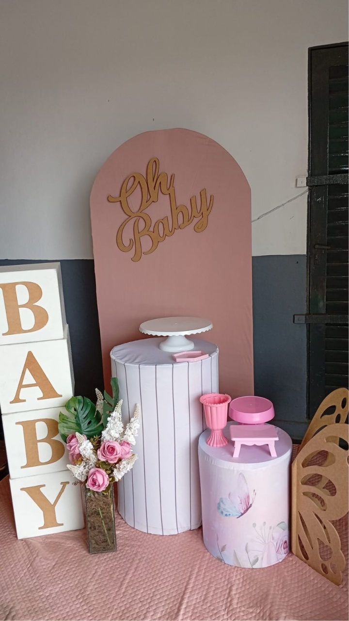 Pegue E Monte Chá de Bebê Rose Gold - Dadule decor