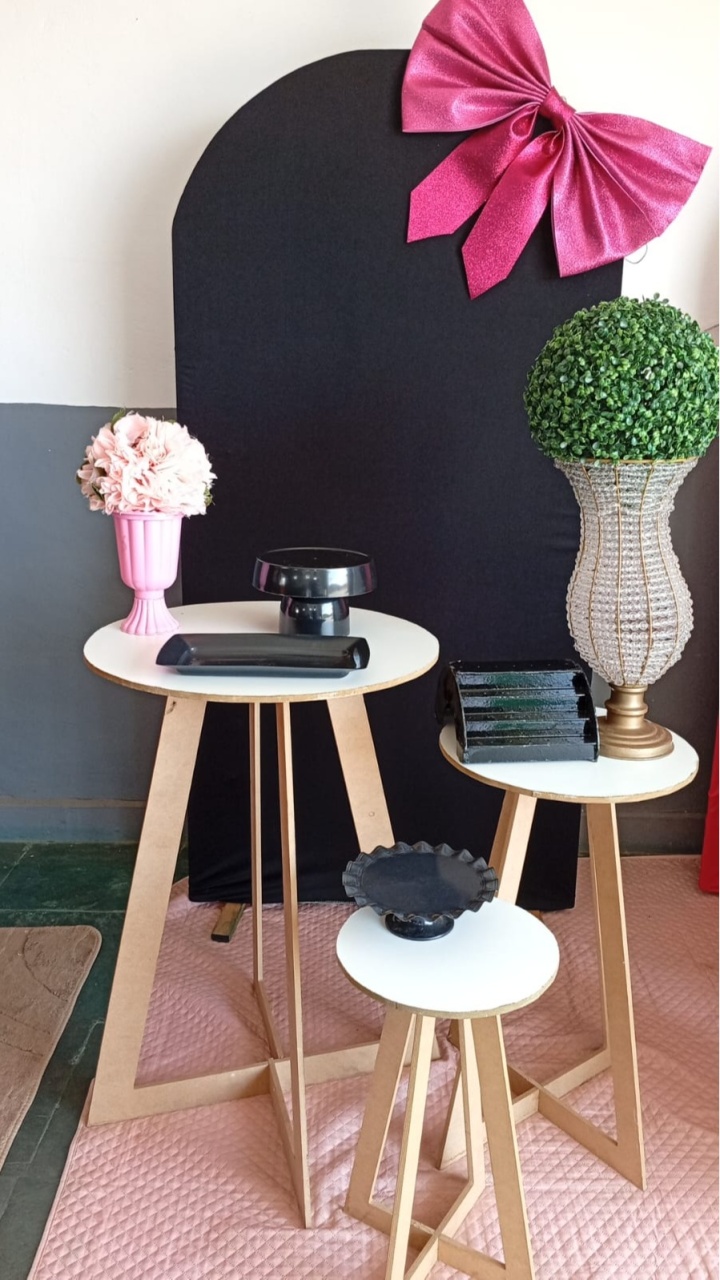 Kit Pegue Monte Laço Rosa - Dadule decor
