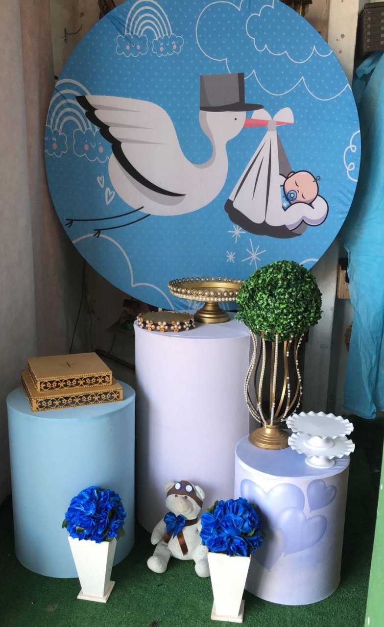 Kit Pegue E Monte Chá de Bebê Azul - Dadule decor