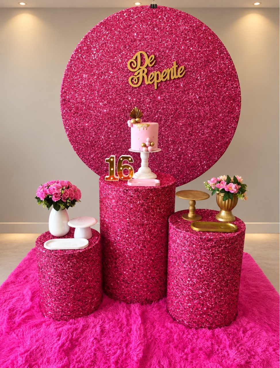 Rosa Pink Glitter - maedecorapegueemonte