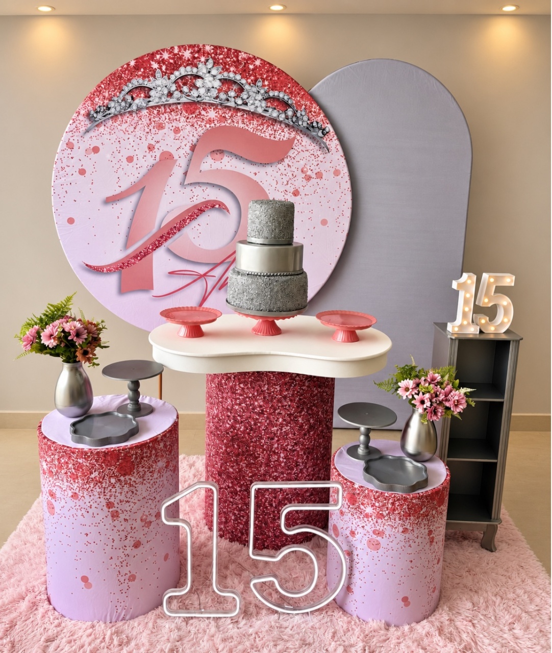 15 Anos Rose Com Prata - maedecorapegueemonte