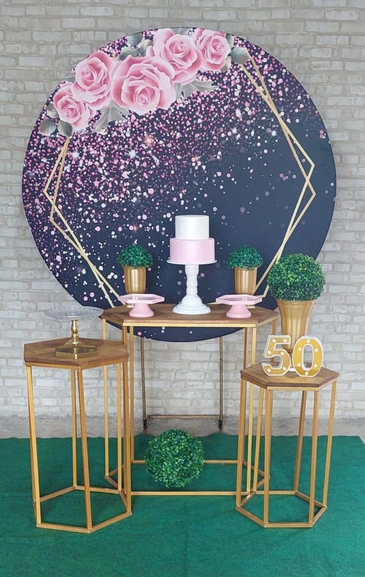 Glitter Rosa Com Preto  - maedecorapegueemonte