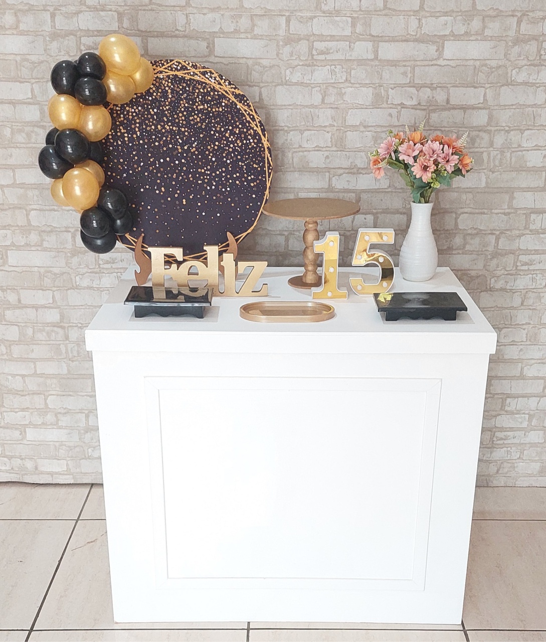 Mini Kit Preto Com Glitter  - maedecorapegueemonte